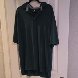 Footjoy Dark Green Polo With Eagle Logo On Sleeve